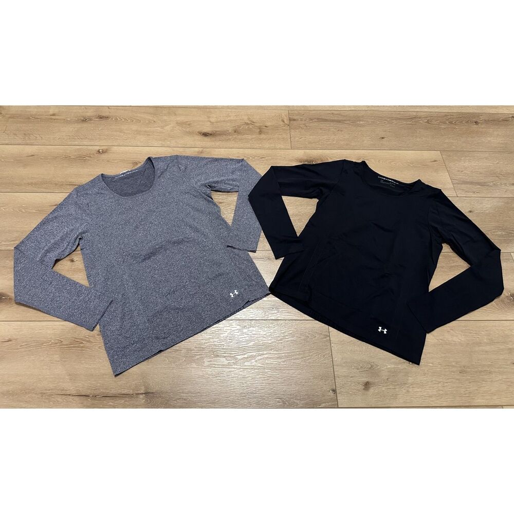 Women's Lot of 2 Under Armour Threadborne Fitted Long Sleeve Shirts XL GUC!